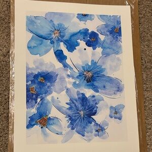 Blue Floral Art Print
